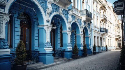 Fototapeta premium details blue architecture