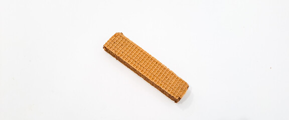 chocolate wafer on white background	
