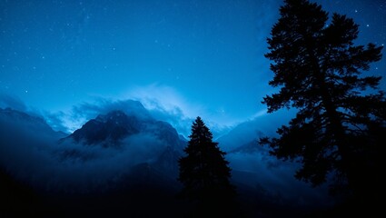 night time in the mountain