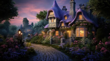 greenery twilight house