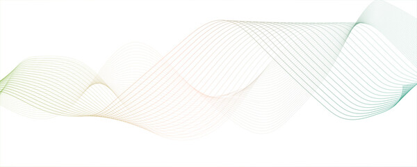 Abstract dark green blend curve flow vector stripe digital technology isolated geometric futuristic wave  digital Stylized line art background Modern creative wave lines glowing moving sound. 