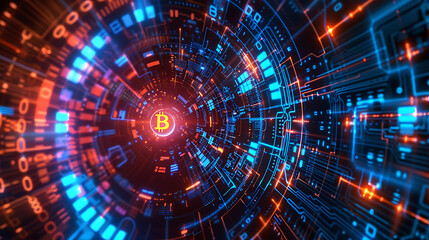 Futuristic Bitcoin Digital Background