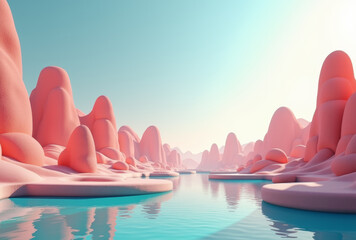 abstract 3d surreal landscape background