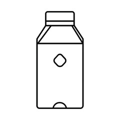 Milk Carton Line Art Icon, Outline Vector Illustration 