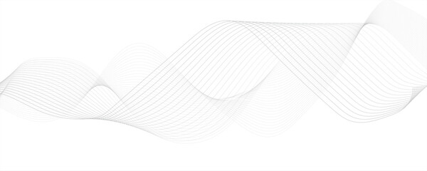 Modern abstract white wave digital geometric Technology, data science frequency gradient lines on technology flowing smooth diagonal white background. Modern creative wave lines glowing 