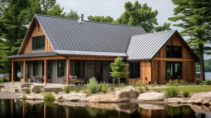 Fototapeta premium weathered standing seam metal roofing