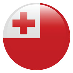 Fototapeta premium Flag of Tonga. Tonga round flag logo icon computer vector illustration design