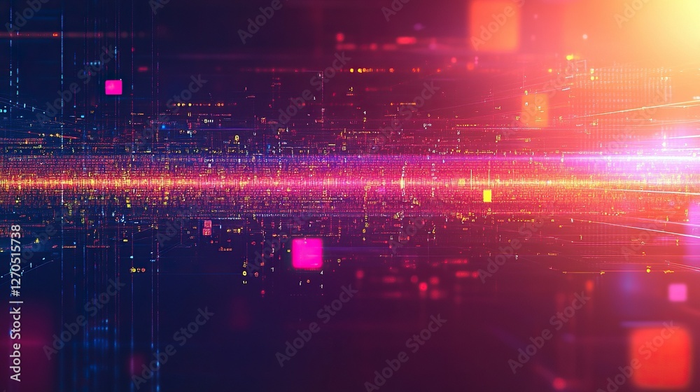 Wall mural abstract background of computer code communication stream