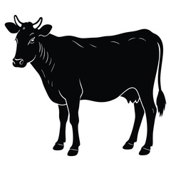 Guernsey Silhouette. Guernsey Silhouette. A clean black silhouette of a Guernsey Cow Standing Side Profile isolated on a white background