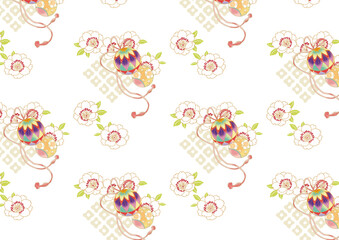 桜と手毬のパターン