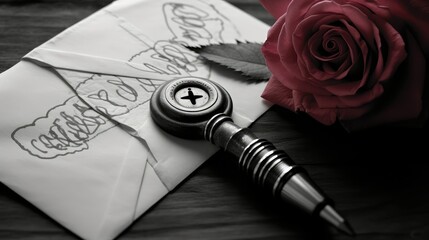 romance valentines day black  white