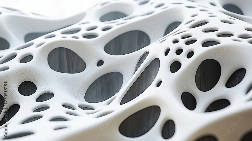 Poster abstract organic texture with white intricate patterns and shapes