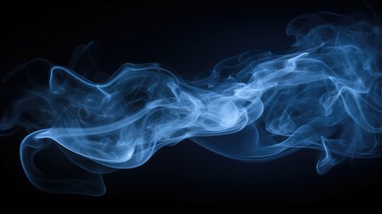blue smoke on black