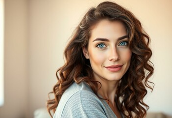 Naklejka premium Female portrait with natural light and soft focus