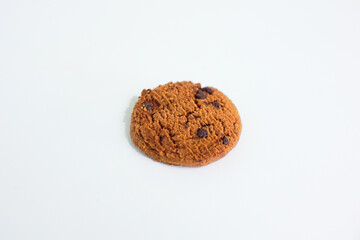 Chocolate chip cookies isolated on white background with clipping path