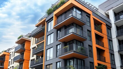 Fototapeta premium European residential modern architecture apartment building