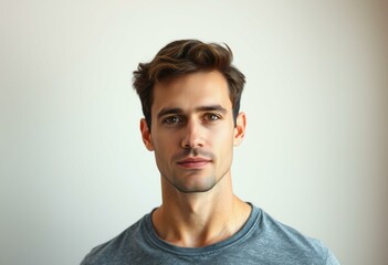 Obraz premium Photorealistic natural light portrait of a healthy male individual