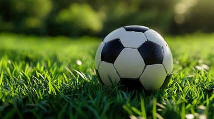 Fototapeta premium football ball on the grass