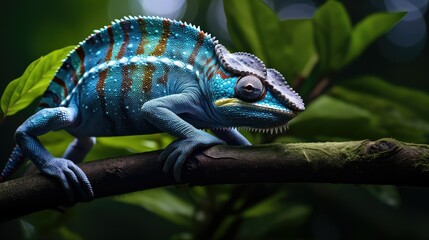 Fototapeta premium photo blue chameleon