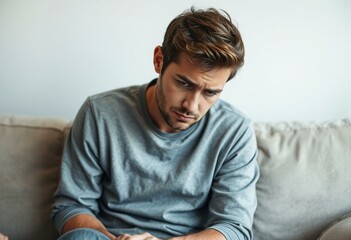 Obraz premium Photorealistic natural light portrait of a bored male