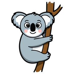 Fototapeta premium cartoon koala on tree branch