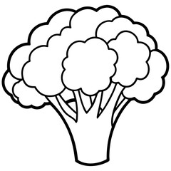 Abstract Broccoli Outline Vector Design