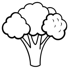 Abstract Broccoli Outline Vector Design