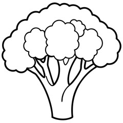 Abstract Broccoli Outline Vector Design