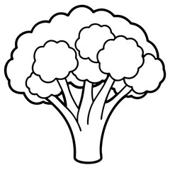 Abstract Broccoli Outline Vector Design