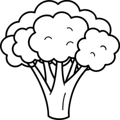 Abstract Broccoli Outline Vector Design