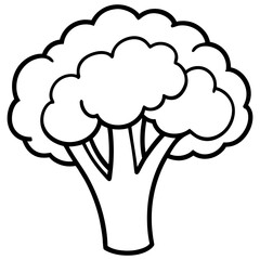 Abstract Broccoli Outline Vector Design