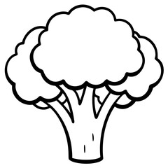 Abstract Broccoli Outline Vector Design