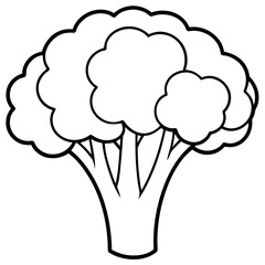 Abstract Broccoli Outline Vector Design