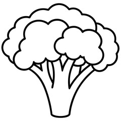 Abstract Broccoli Outline Vector Design
