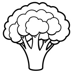 Abstract Broccoli Outline Vector Design