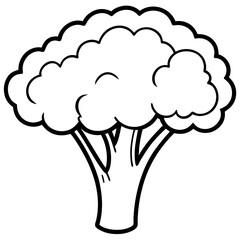 Abstract Broccoli Outline Vector Design
