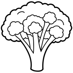Abstract Broccoli Outline Vector Design