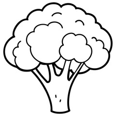 Abstract Broccoli Outline Vector Design