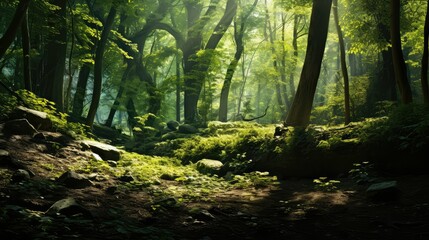 Obraz premium forest biscay green