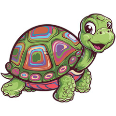 Obraz premium funny turtle cartoon