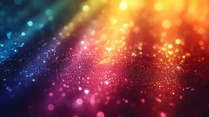 Obraz premium Vibrant Multicolored Background With Sparkling Light Bokeh Patterns and Textures creating a dreamy and luminous texture.