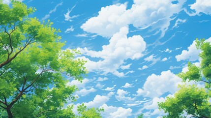 Obraz premium leaves blue green yellow