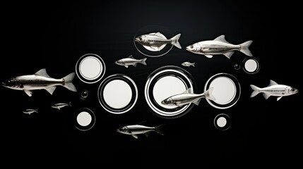 Fototapeta premium black cooked fish white background