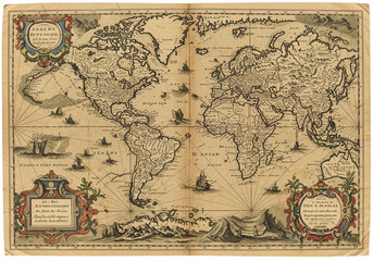 Naklejka premium ファンタジー世界の宝の地図