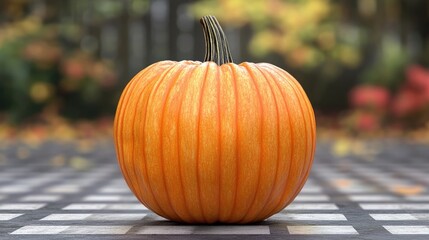 A slightly lopsided pumpkin with a smooth surface, perfect for clipart use on a transparent background