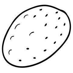 Clean and Simple Potato Outline Art