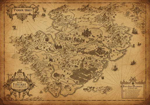 ファンタジー世界の宝の地図