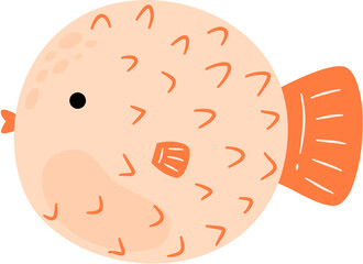 pufferfish sea life cartoon