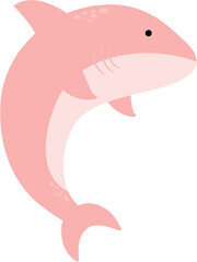 pink shark sea life cartoon 
