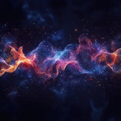 Obraz premium Explosions of particles create intricate designs on a dark backdrop.